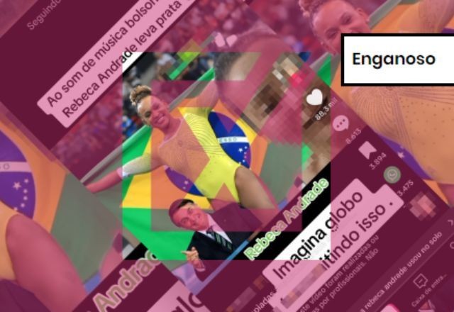 Imagem da noticia ENGANOSO: Trilha sonora de Rebeca Andrade em Paris não faz homenagem a ex-presidente