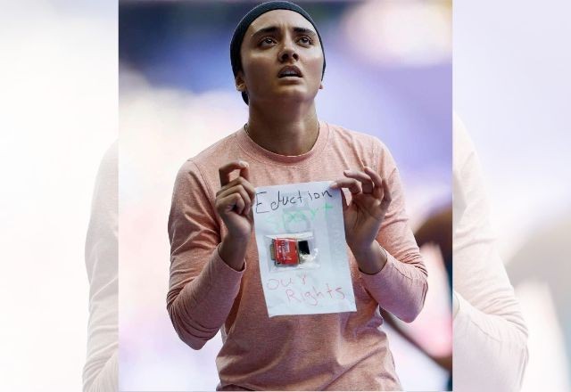 Imagem da noticia Atleta afegã Kimia Yousofi manda mensagem ao Talibã na Olimpíada de Paris: "nossos direitos"