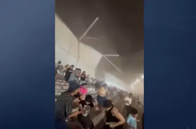 VÍDEO: Ventania derruba estrutura de Stock Car em Cuiabá e deixa 3 feridos VÍDEO: Ventania derruba estrutura de Stock Car em Cuiabá e deixa 3 feridos