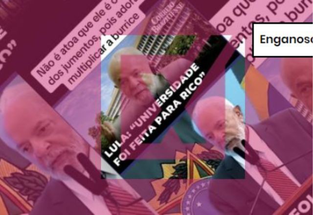 Imagem da noticia ENGANOSO: Vídeo engana ao tirar de contexto fala de Lula sobre “universidade ser para ricos”