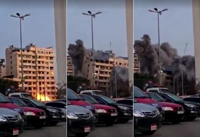 Vídeo: Prédio desaba no centro de Beirute após ataque aéreo de Israel Vídeo: Prédio desaba no centro de Beirute após ataque aéreo de Israel