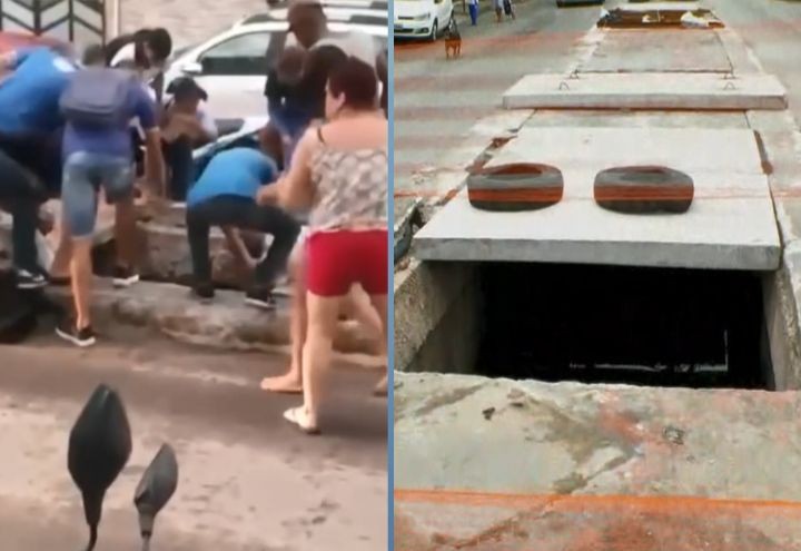 Imagem da noticia Adolescentes caem em canal de esgoto após tampa ceder, em Salvador