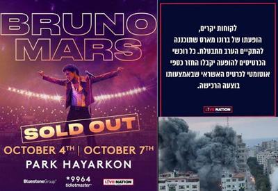 Bruno Mars está em Israel e cancela show em Tel Aviv