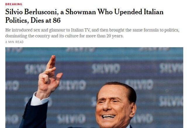 Imagem da noticia Imprensa internacional repercute a morte de Silvio Berlusconi