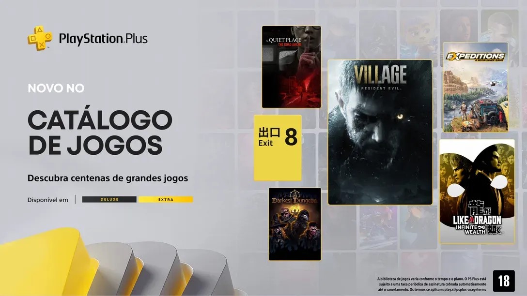 Imagem da noticia PS Plus Extra e Deluxe de janeiro recebem 9 jogos, incluindo Resident Evil Village e Like a Dragon