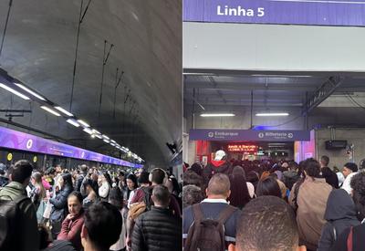 Falha na Linha 5-Lilás do Metrô de São Paulo causa atrasos e filas nesta quarta-feira (20) Falha na Linha 5-Lilás do Metrô de São Paulo causa atrasos e filas nesta quarta-feira (20)