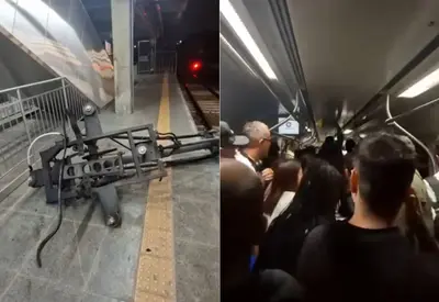 VÍDEO: Queda de peça causa pânico dentro de trem da Linha 8-Diamante em São Paulo VÍDEO: Queda de peça causa pânico dentro de trem da Linha 8-Diamante em São Paulo