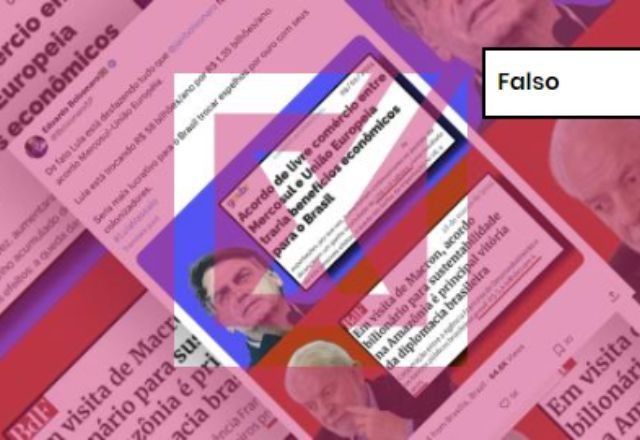 Imagem da noticia FALSO: Lula não desfez acordo do Mercosul com a União Europeia por tratado com a França