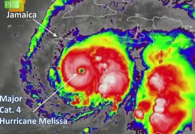 Imagem da noticia Furacão Melissa atinge categoria 4 e deve passar diretamente sobre a Jamaica