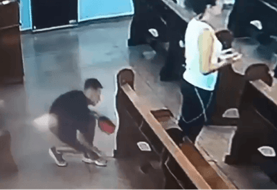 VÍDEO: Bolsa de fiel é furtada durante missa no interior de São Paulo