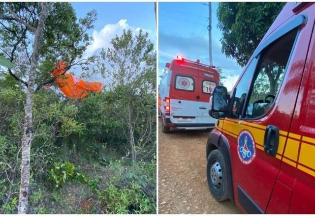 Homem morre após passar mal durante voo de parapente em Minas Gerais