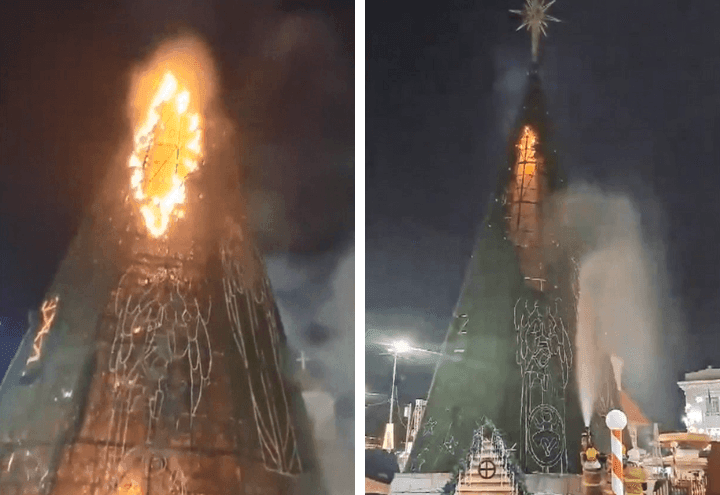 Imagem da noticia Incêndio atinge árvore de Natal na praça do Palácio Rio Branco, no Acre
