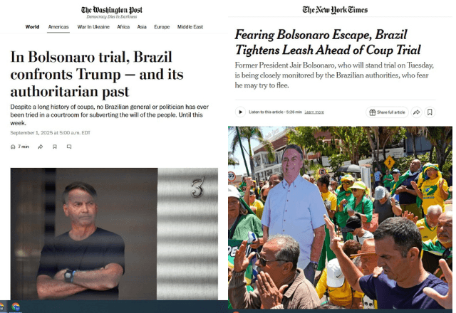 Imagem da noticia Julgamento de Bolsonaro no STF: medo de fuga e embate com Trump repercutem fora do país