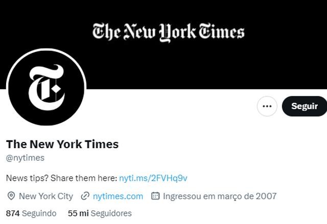 Imagem da noticia 'The New York Times' decide não pagar Twitter e perde verificação