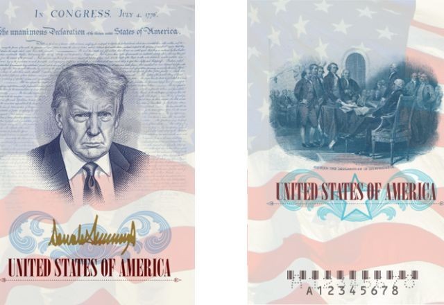 Imagem da noticia EUA lançam passaportes comemorativos com o rosto de Trump