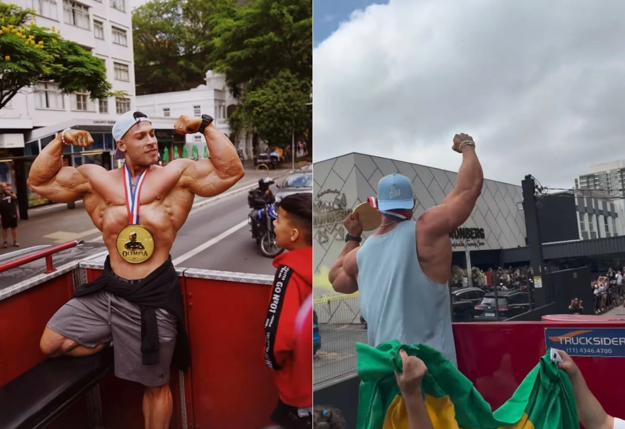Imagem da noticia Campeão no Mr. Olympia 2025, Ramon Dino desfila em carro aberto em SP