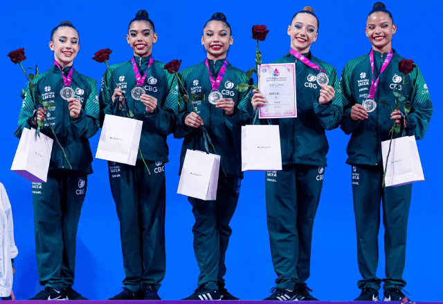 Imagem da noticia Seleção juvenil de Ginástica Rítmica do Brasil ganha 1º medalha de sua história