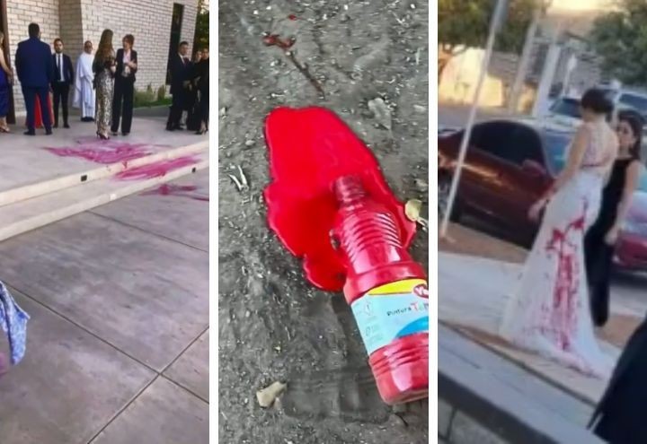 Imagem da noticia Sogra tenta arruinar casamento jogando tinta no vestido da noiva