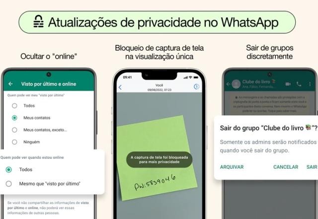 Imagem da noticia Usuários de WhatsApp podem sair de grupos 'em silêncio' e esconder status online