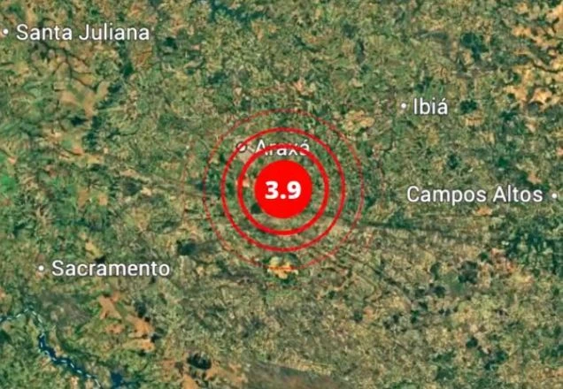 Imagem da noticia Tremor de magnitude 3.9 assusta moradores de Araxá (MG); veja vídeo