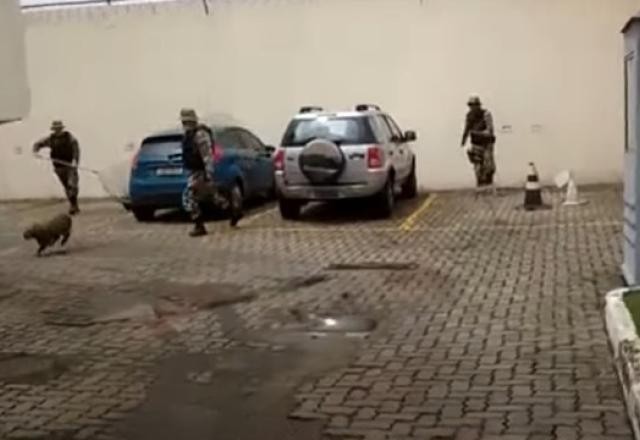 Imagem da noticia Flagrante: militares são driblados por capivara em estacionamento