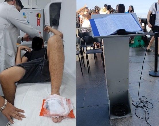 Imagem da noticia Turista fica ferido após ser atingido por pedestal durante missa no Cristo Redentor