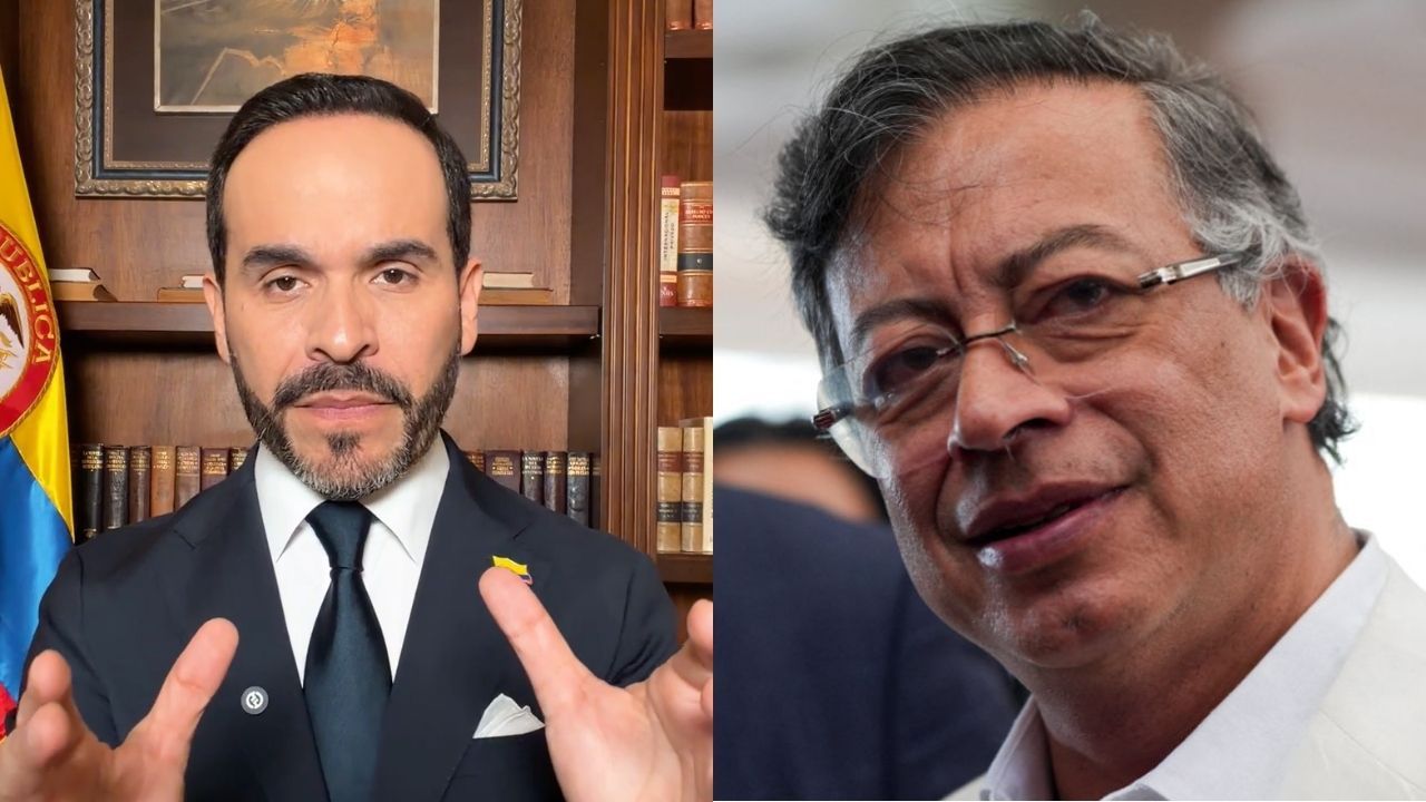 Abelardo de la Espriella, presidente eleito da Colômbia, e Gustavo Petro, atual presidente. | Reprodução/X - Enea Lebrun/Reuters