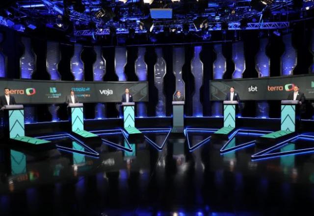 Candidatos no debate do SBT (SBT)