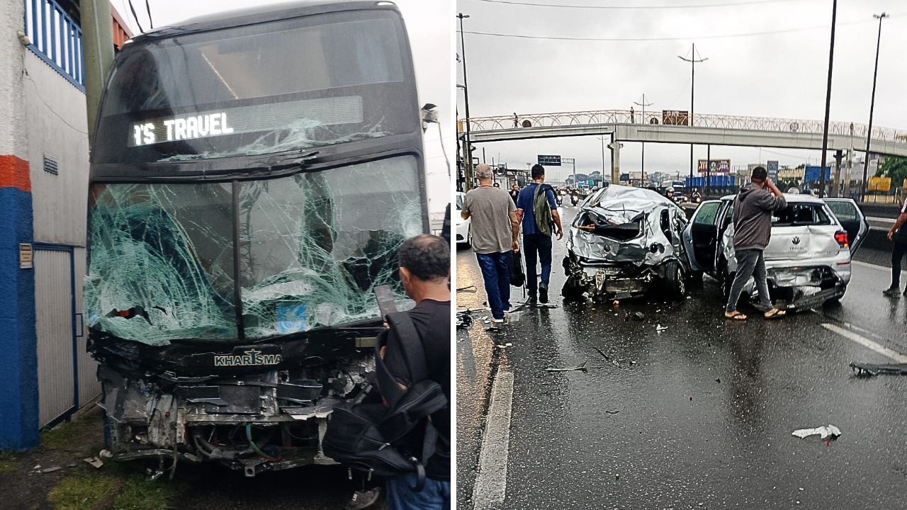 Em destaque: Infarto de motorista leva a acidente com 20 veículos no RJ