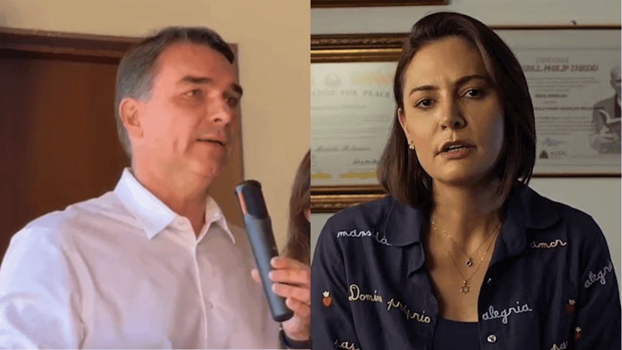 Flávio e Michelle se encontram e gravam propaganda juntos