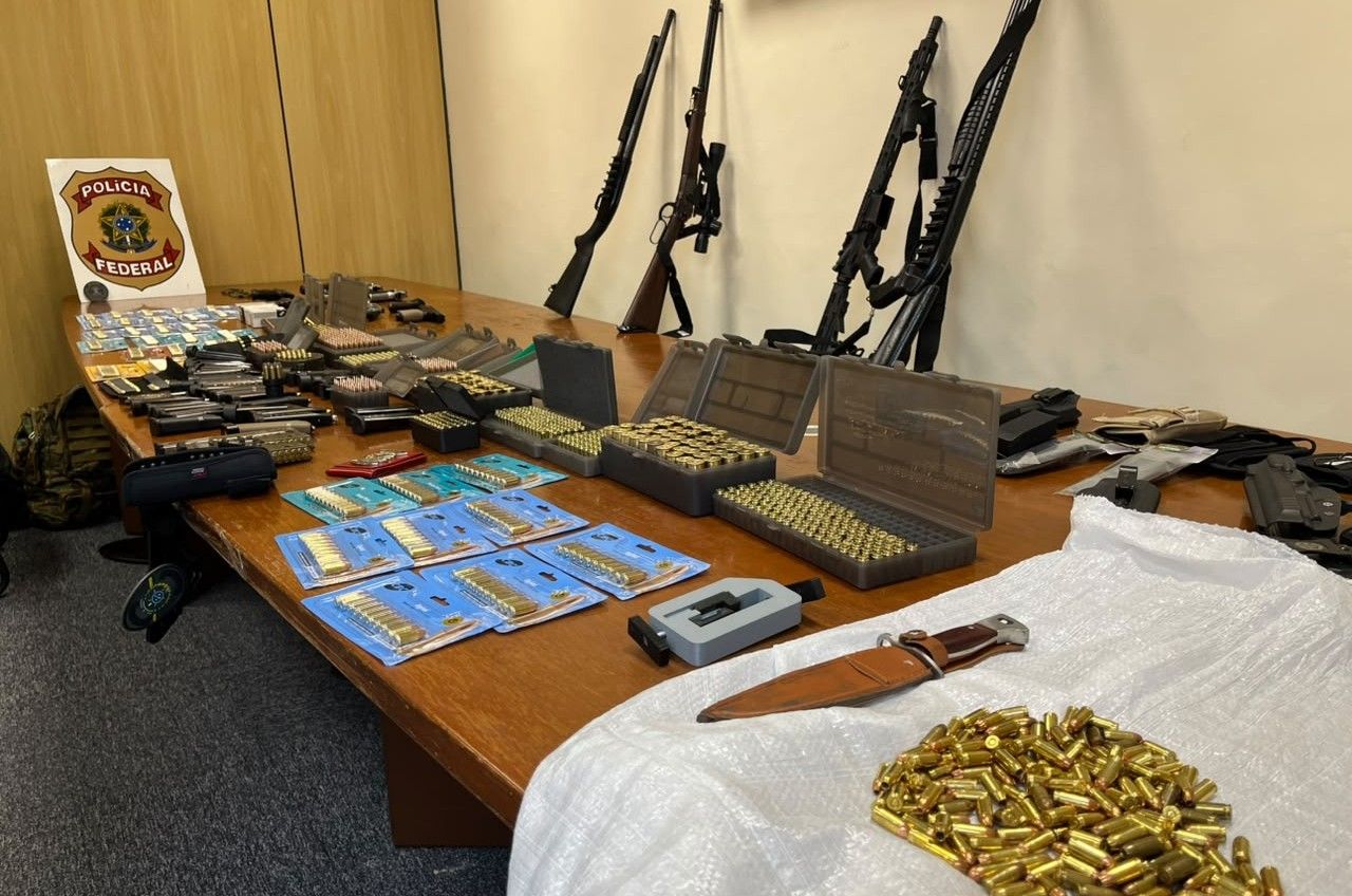 Material bélico apreendido pela PF na força-tarefa | Divulgação/Polícia Federal