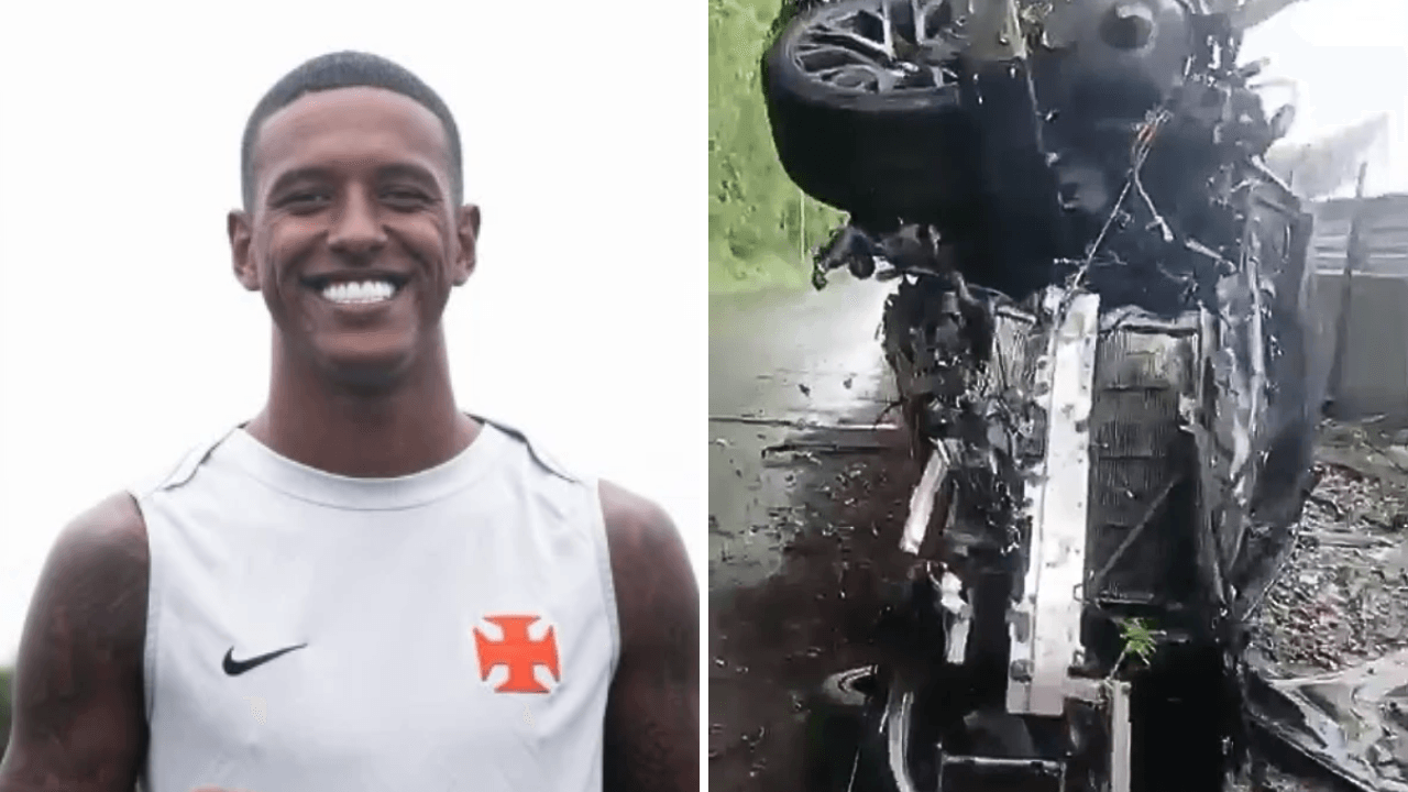 Jogador do Vasco, Robert Renan capota carro no Rio