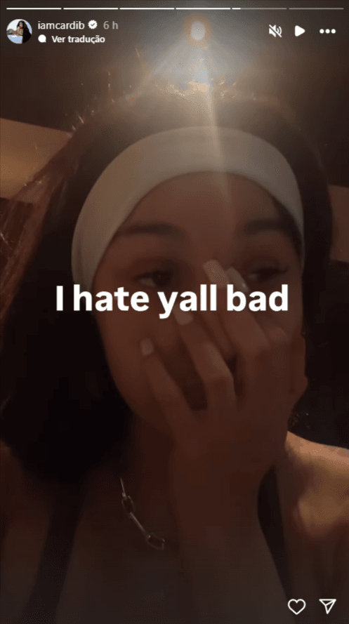 Cardi B lamentou em story a vitória de Donald Trump | Reprodução