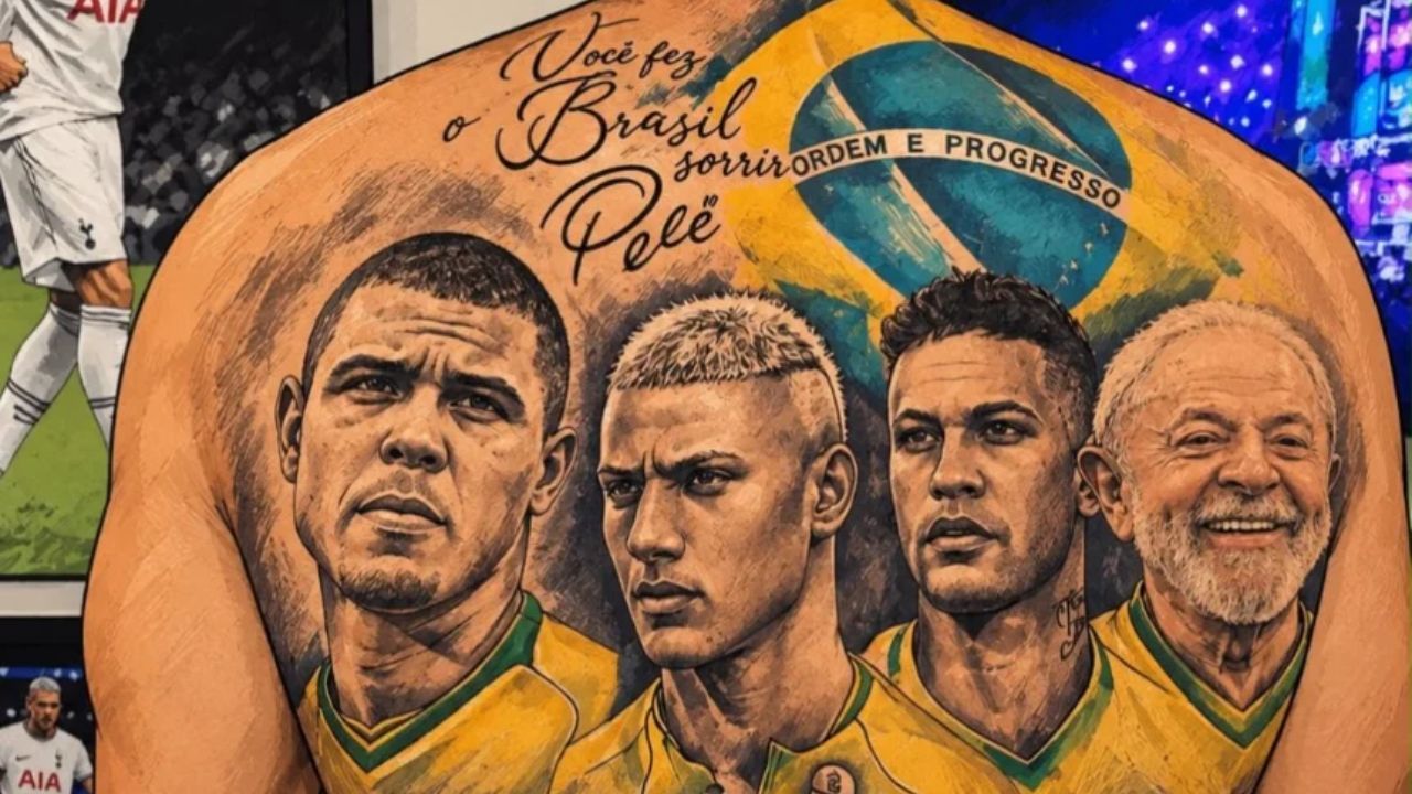 Richarlison celebra vitória de Lula com "tatuagem"