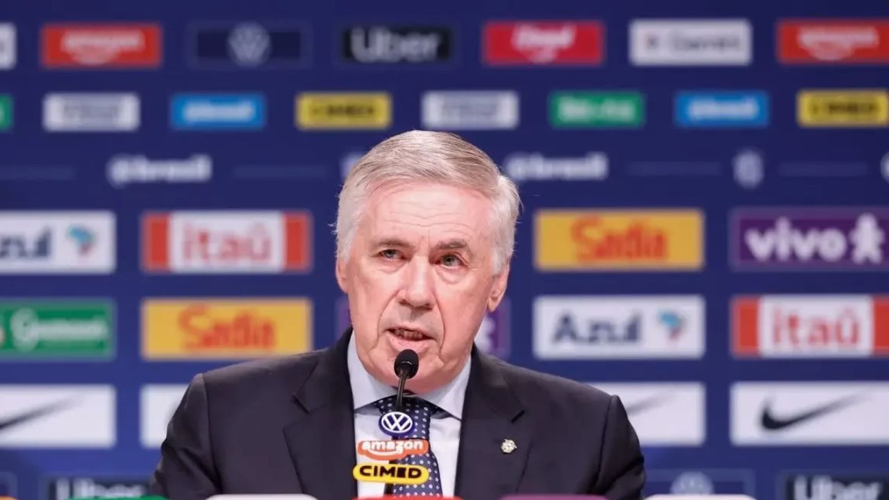 Ancelotti em coletiva nesta quinta-feira(29) | Reprodução/CBF
