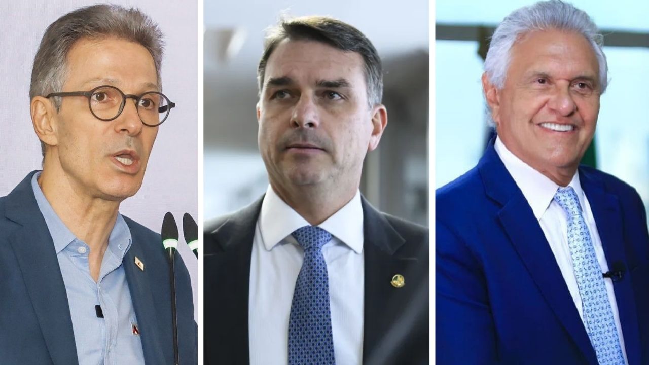 Zema, Flávio e Caiado da esquerda para direita | Divulgação/Dirceu Aurélio/Imprensa MG e Andressa Anholete/Agência Senado e Reprodução/Instagram
