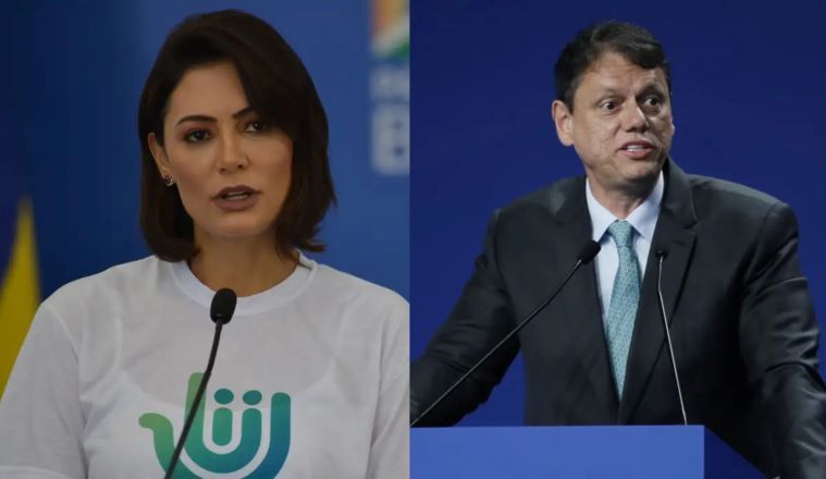 Michelle Bolsonaro e Tarcísio de Freitas | Agência Brasil/ SBT