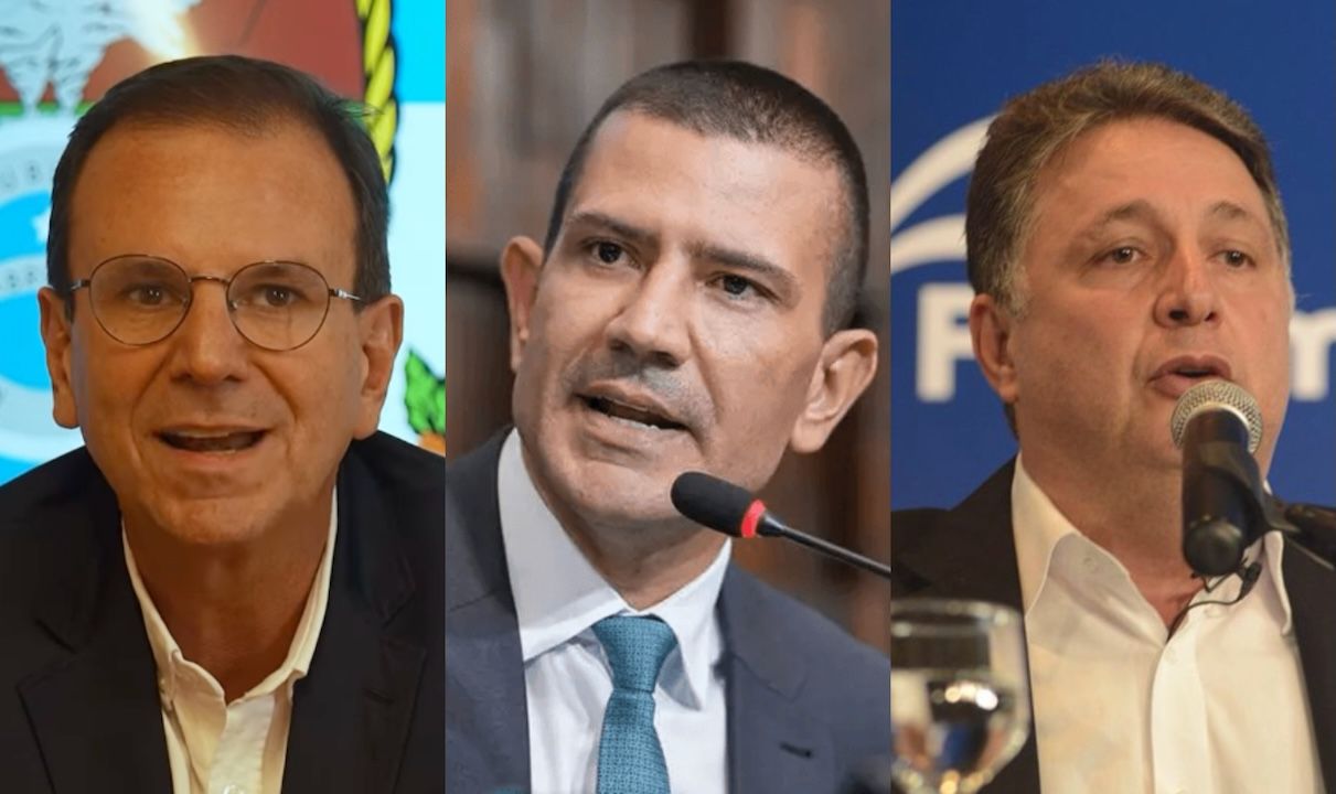 Eduardo Paes (esq.) Douglas Ruas (centro) e Anthony Garotinho (dir.) | Reprodução/Redes Sociais